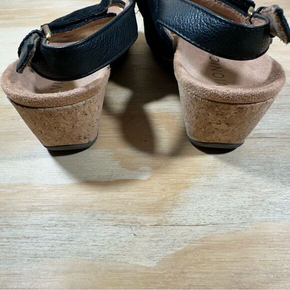 Vionic Marian Black Suede Wedge Sandals Women’s Size 6 - Picture 6 of 9